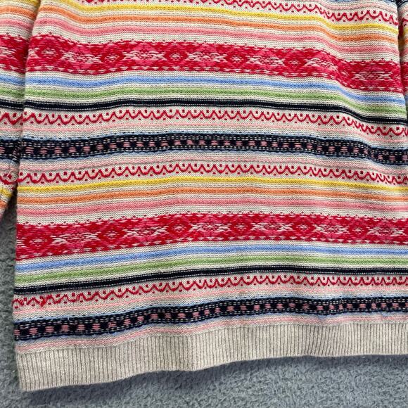 TALBOTS Striped Sweater Women's MP Lambswool Rainbow Colorful Fair Isle Twee - Picture 3 of 10
